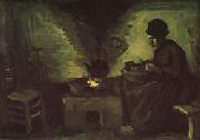Peasant Woman Near the Hearth Vincent Van Gogh